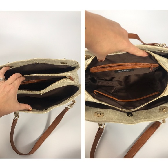 Franco Sarto Chain & Logo Handbag - Picture 5 of 8